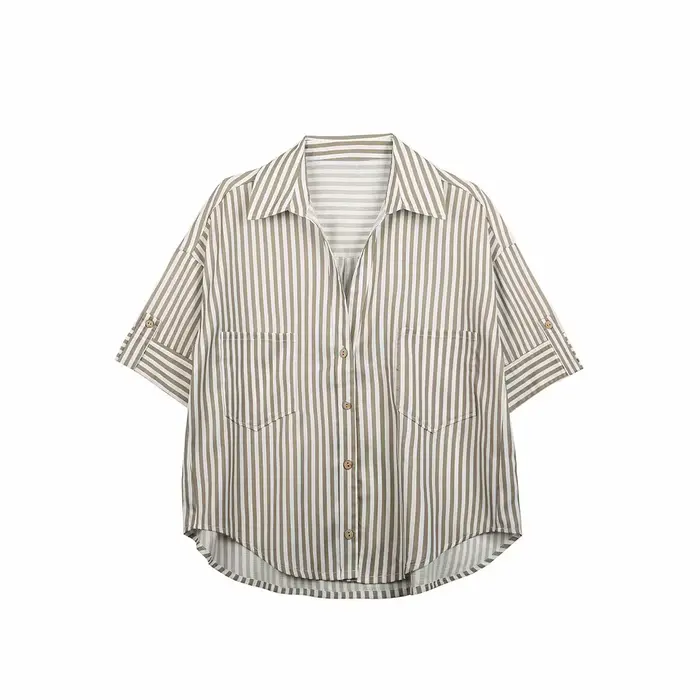 Chemise en lin chemisier femme chemises femme Boho Chic femme haut à manches courtes élégant surdime