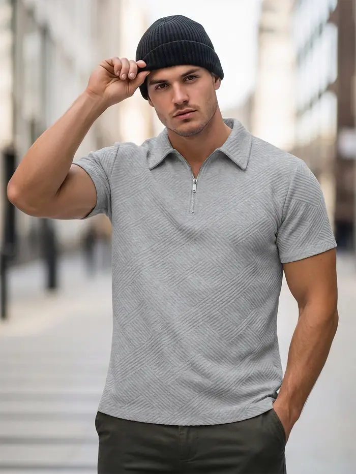 Polo mi-zippé pour homme