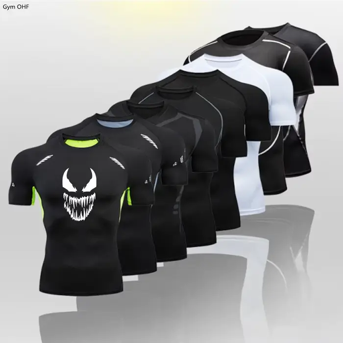 T-shirt de compression de course pour homme