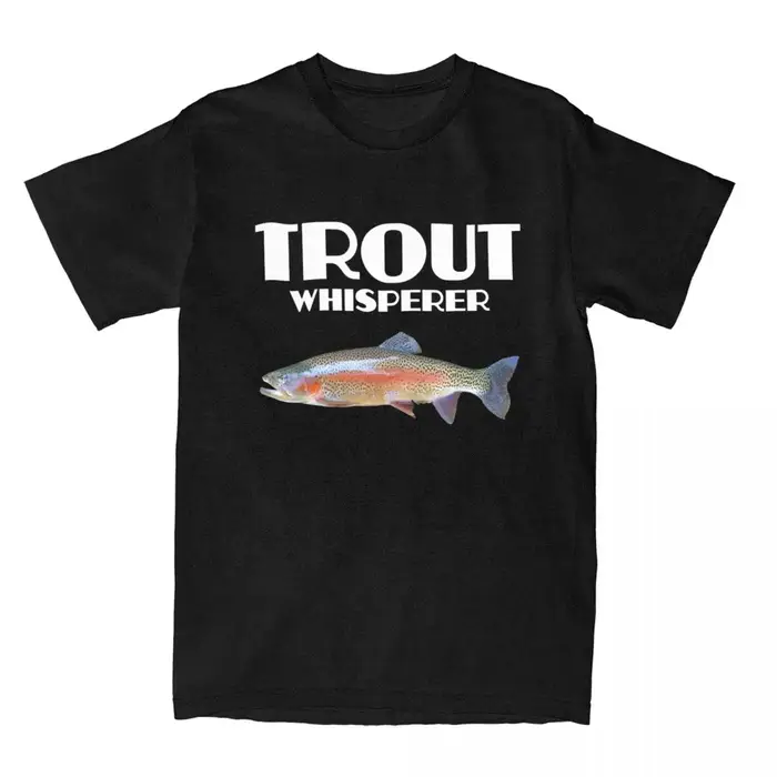 T-shirt de pêche à la truite pour hommes, Steelhead Rainbow, T-shirt en coton Whisperer, FishSuffolk