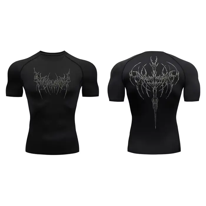 Chemises de compression imprimées pour hommes, t-shirts athlétiques, séchage rapide, Y-Gym Workout, 