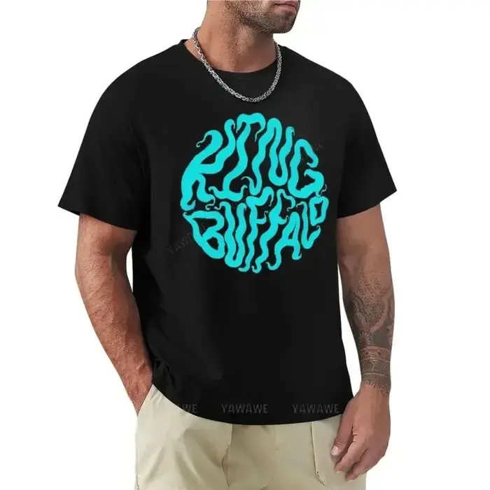 Garçons été hauts hommes T-Shirt roi Buffalo, noir et bleu T-Shirt à manches courtes hauts mignons v