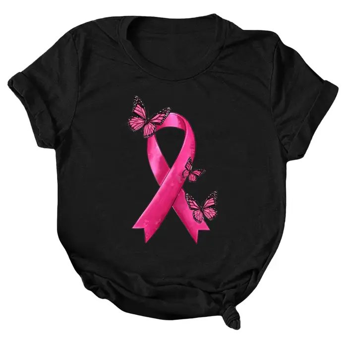 T-Shirt à Manches Courtes et Col Ras du Cou pour Femme