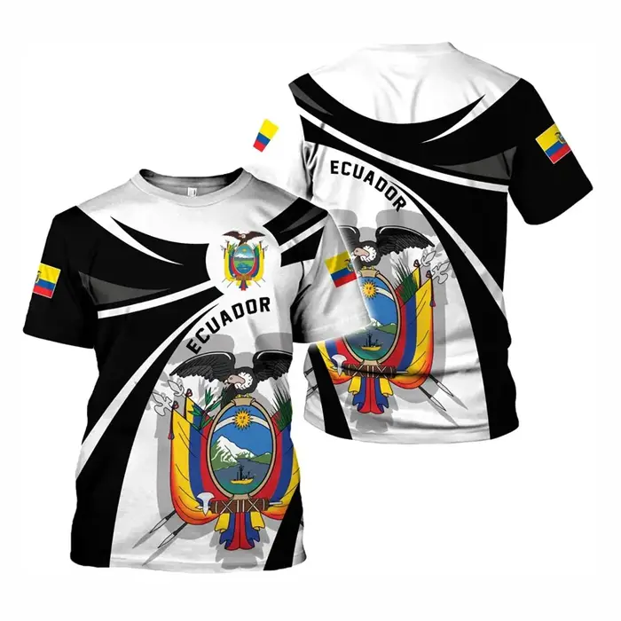 Ecuador drapeau T-shirt pour hommes été décontracté col rond