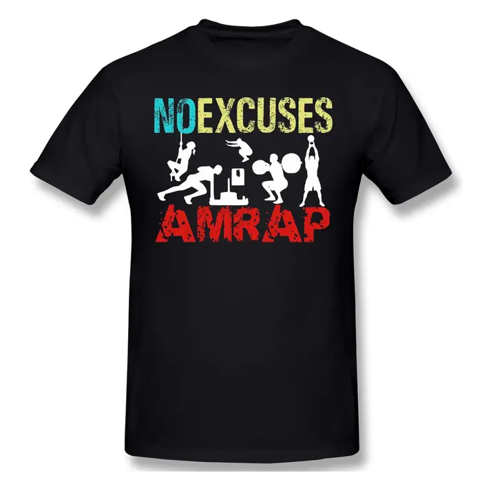 Hommes musculation pompage GYM entraînement musculaire Crossfit T-Shirt noir sans excuses Fitness es