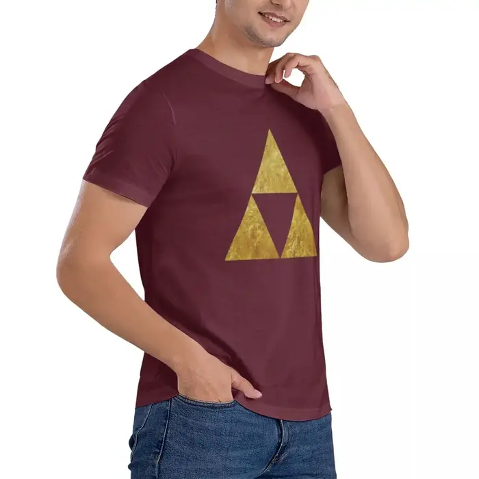 Or Triforce Symdangers T-shirt helpda pour hommes Économie en coton grande taille à manches courtes pour hommes O-Neck Vêtements d'été Y-S-6XL