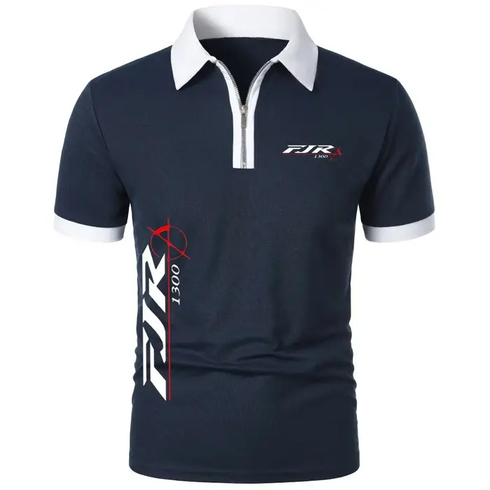 Polos FJR 1300 moto fermeture éclair revers hauts t-shirt Simple confortable léger à manches courtes