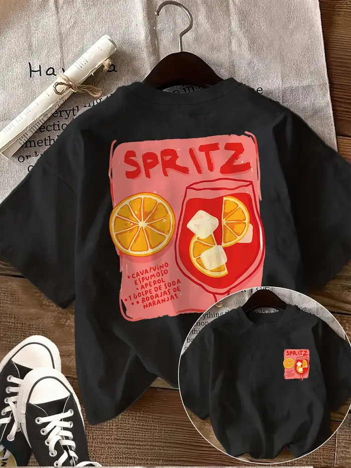 T-shirt graphique avec recette d'Aperol Spritz