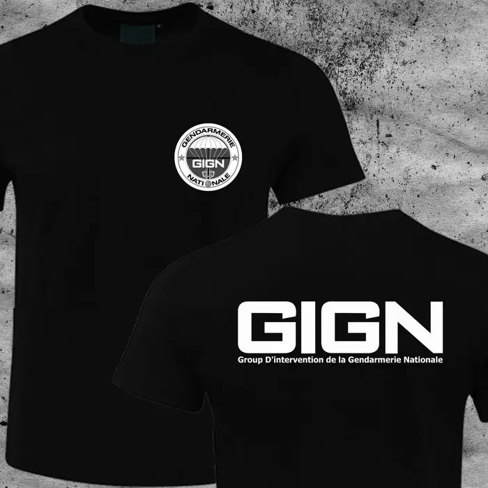 2025 nouvelle France Forces d'élite spéciales françaises GIGN Raid BRI hommes T-shirt pur coton été manches courtes t-shirts Camisetas Homme