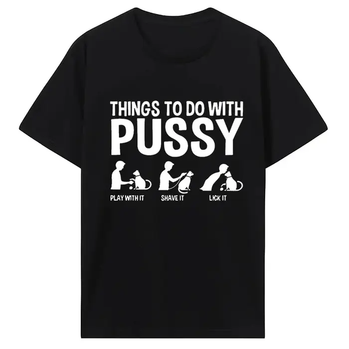 T-shirt pour femme 2026, humoristique Y2K, avec motifs 'Funny Things To Do with Pussy', 'Pet Family'