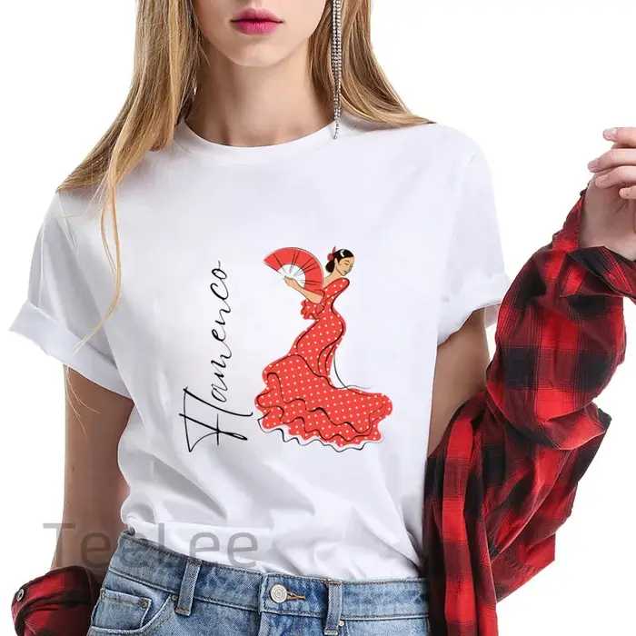 Tendances de T-shirt flamenco pour vêtements pour femmes