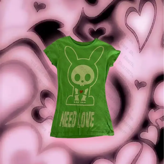 Goth femme T-shirts gothique femme vêtements haut court femmes étoile fille Y2k hauts Kawaii 90s Vin