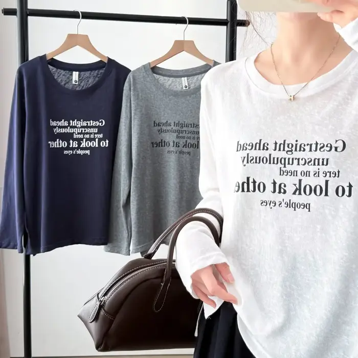 Mode grande taille femmes T-Shirt automne nouveau Style basique décontracté imprimé lettre à manches