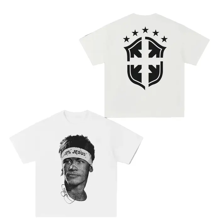T-shirt à manches courtes imprimé Neymar Star du football américain pour femme – Vêtement athleisure tendance et esthéti