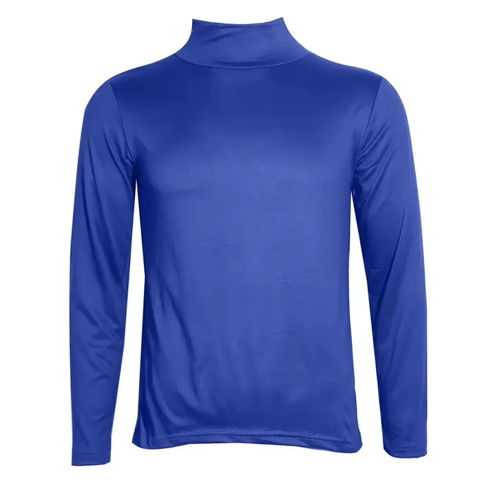 T-shirts à col haut pour hommes mode solide mince à manches longues T-shirt mâle