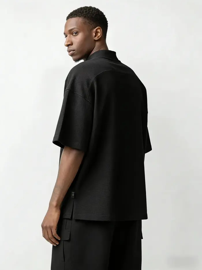 T-shirt à col roulé à manches courtes pour hommes