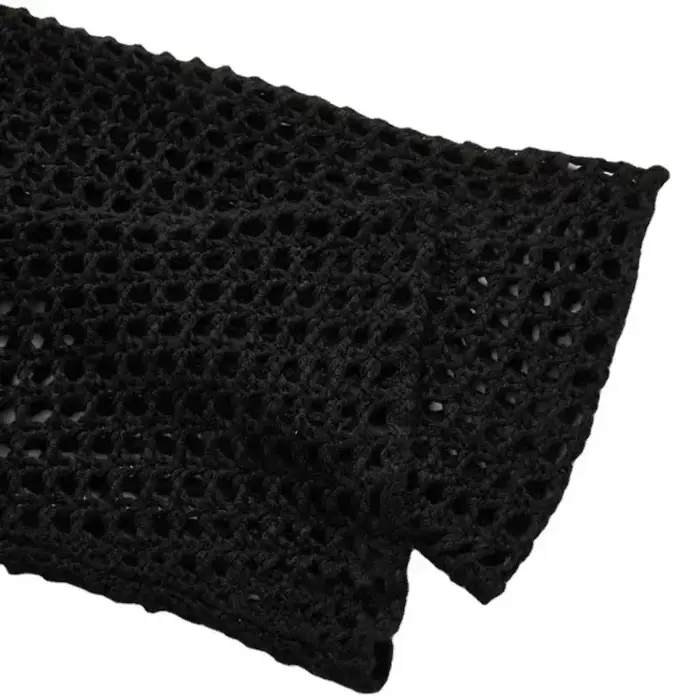 Printemps été court évider pull en tricot nouveau manches évasées couleur unie pulls Streetwear haut pour femme