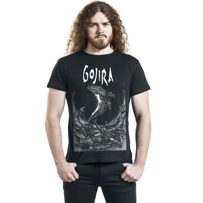 T-shirt en coton graphique Gojira unisexe, manches courtes, marque de mode, tee-shirt de luxe décont