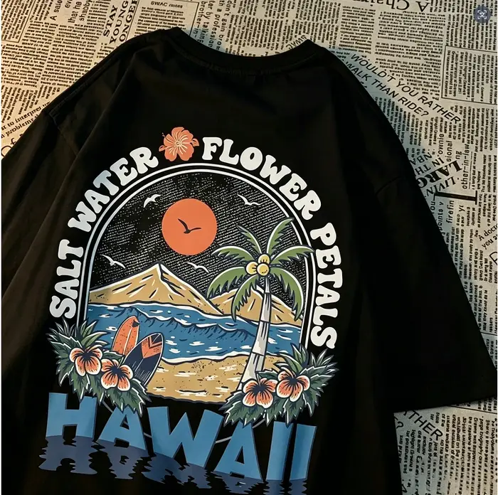 T-shirts décontractés style Harajuku Hawaï pour hommes et femmes
