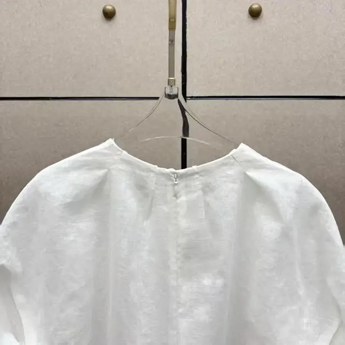 Haut asymétrique pour femme, T-shirt à col rond et manches courtes, Pull en coton et lin de haute qualité, 2026, Nouvelle arrivée, Y2K
