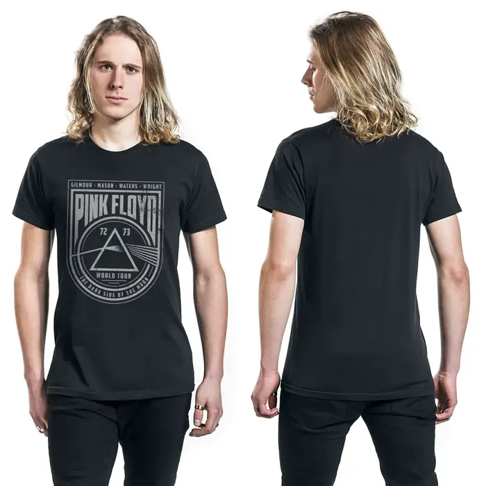 T-shirt en coton rose vif avec motif Floyd