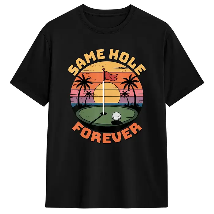 T-shirt pour homme 100% Coton à manches courtes, motif 'Same Hole Forever Golf' amusant, nouveauté p