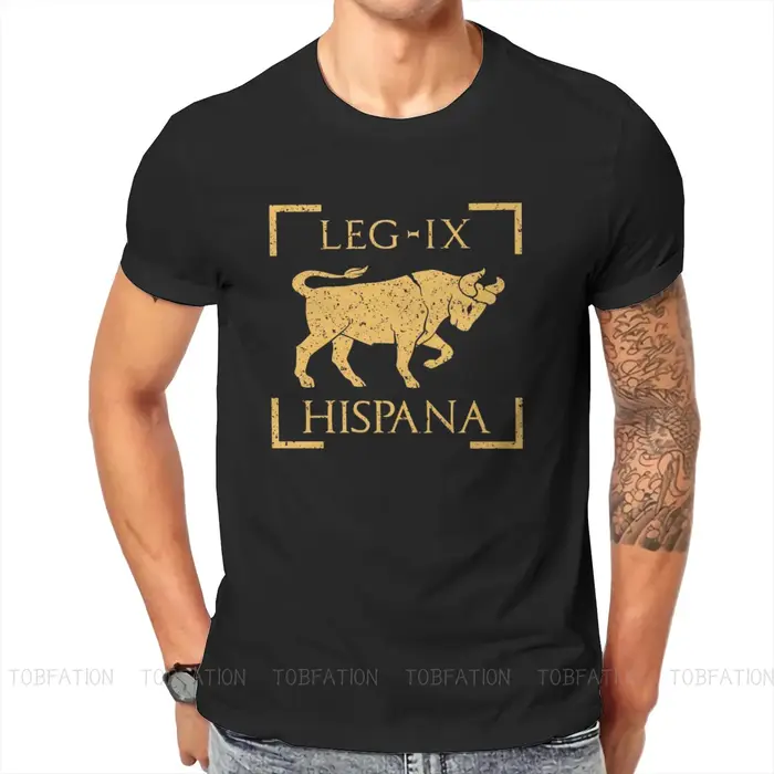 Ancienne Rome t-shirt pour hommes Legio IX Hispana taureau emblème basique t-shirt décontracté nouve