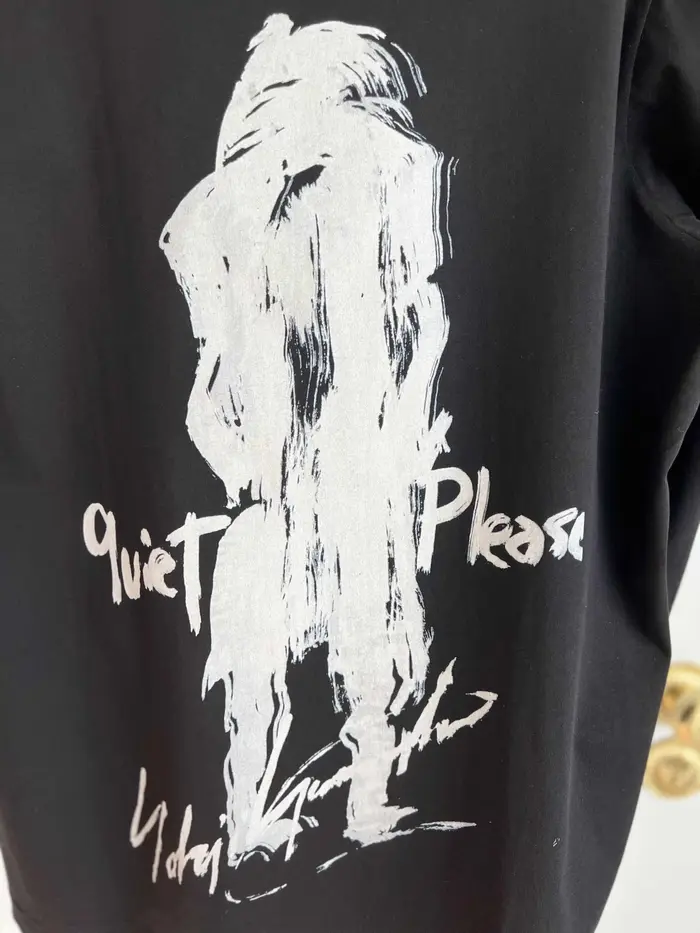 TOP-YAMAMOTO Design original - T-shirt à manches longues avec col rond, noir