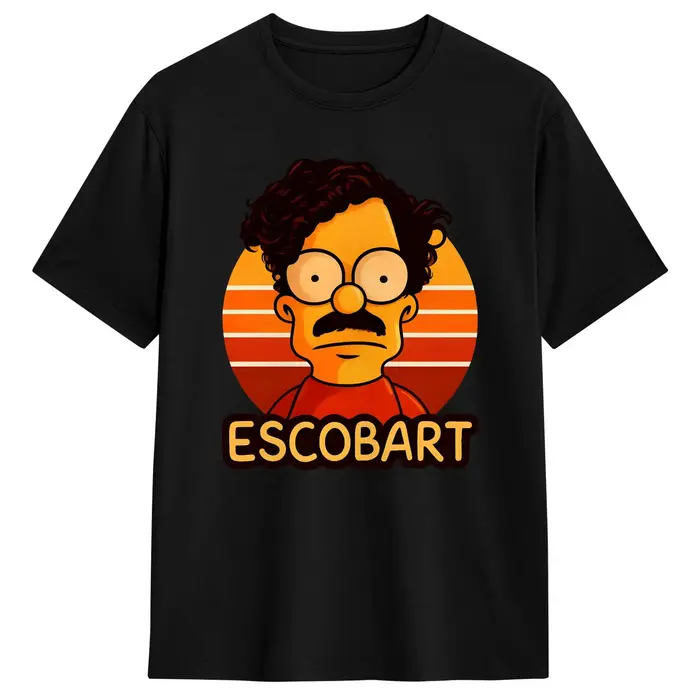 Pablo Escobar bart simpson T-shirts en coton, t-shirts de plage, streetwear, T-shirt à manches court