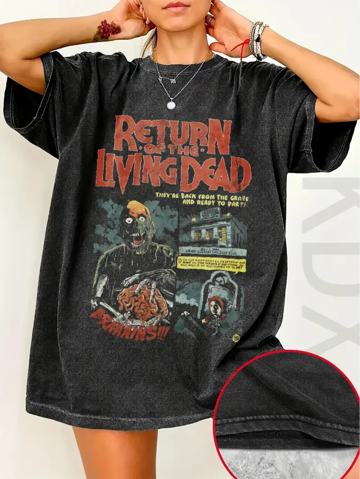 T-shirt Return of The Living Dead Chemical Leak, vêtements graphiques à manches courtes pour hommes