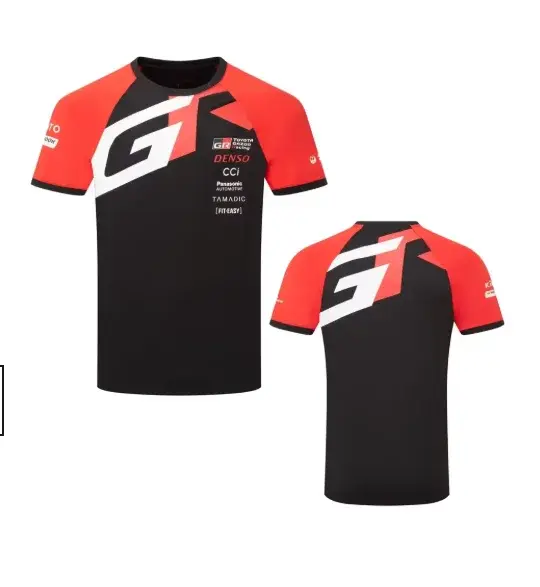 T-shirt d'été à manches courtes et col rond avec impression 3D Toyota GR Gazoo Racing, confortable, 