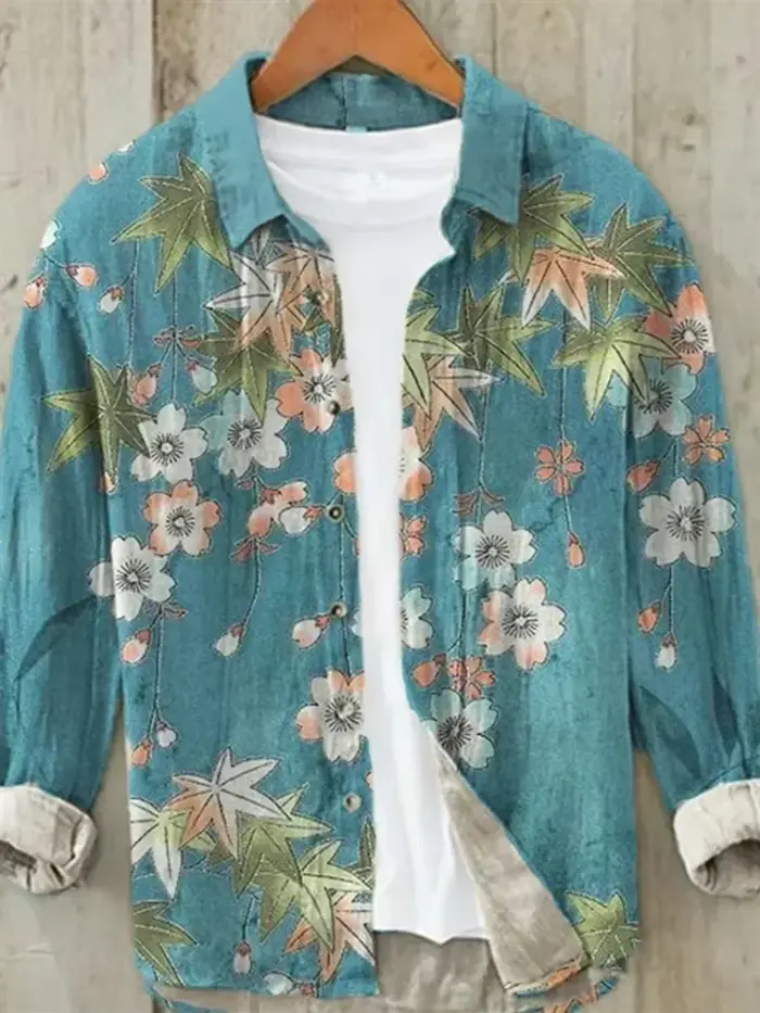 Sakura – chemise japonaise en lin mélangé