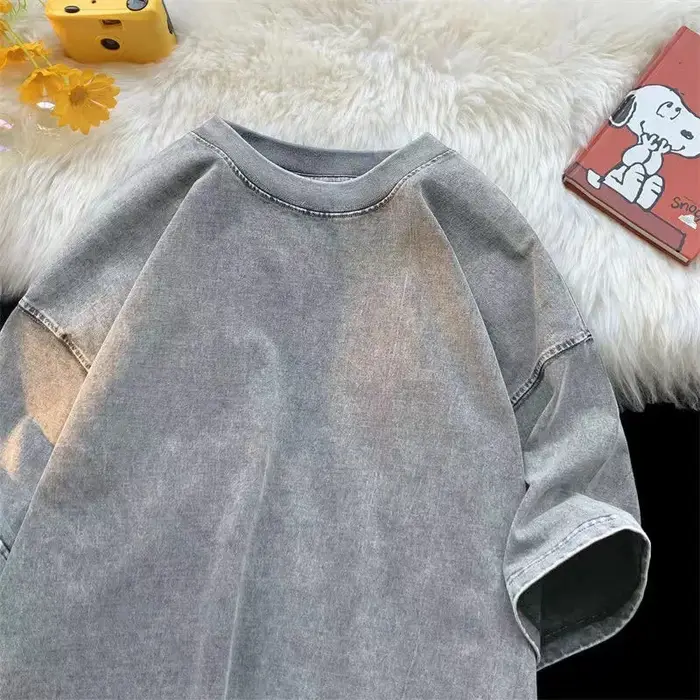 Qualité Surdimensionné Acide Lavé Y2K T-shirt hommes Vintage T-shirts Streetwear Lavage Minéral T-sh