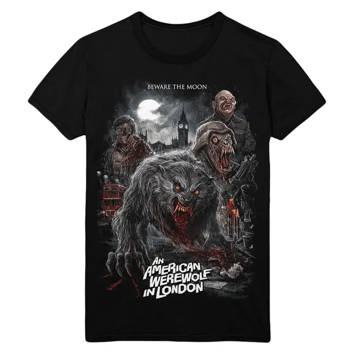 T-shirt homme « Un loup-garou américain à Londres » – Édition été rétro, motif loup-garou d'horreur,