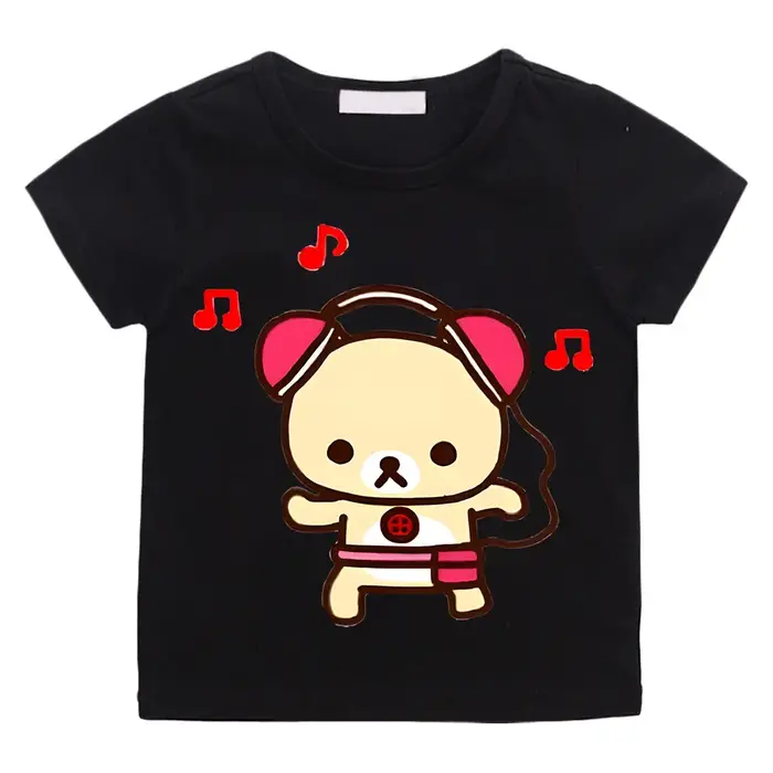 Dessin animé Rilakkuma T-shirt garçons filles enfants vêtements Hip Hop hauts manches courtes sport mode Streetwear Manga/bande dessinée t-shirts enfant en bas âge
