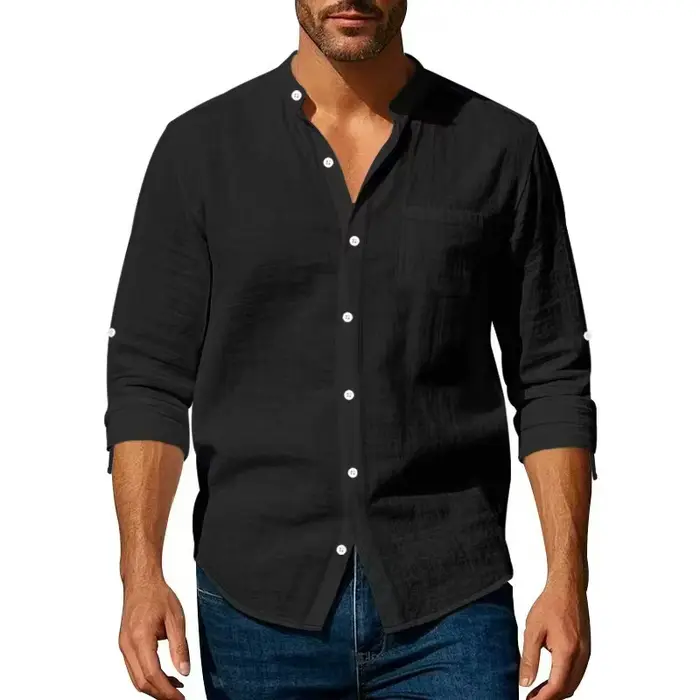 Chemise en coton et lin pour homme