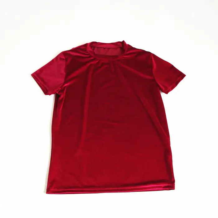 T-shirt vintage en velours à manches courtes