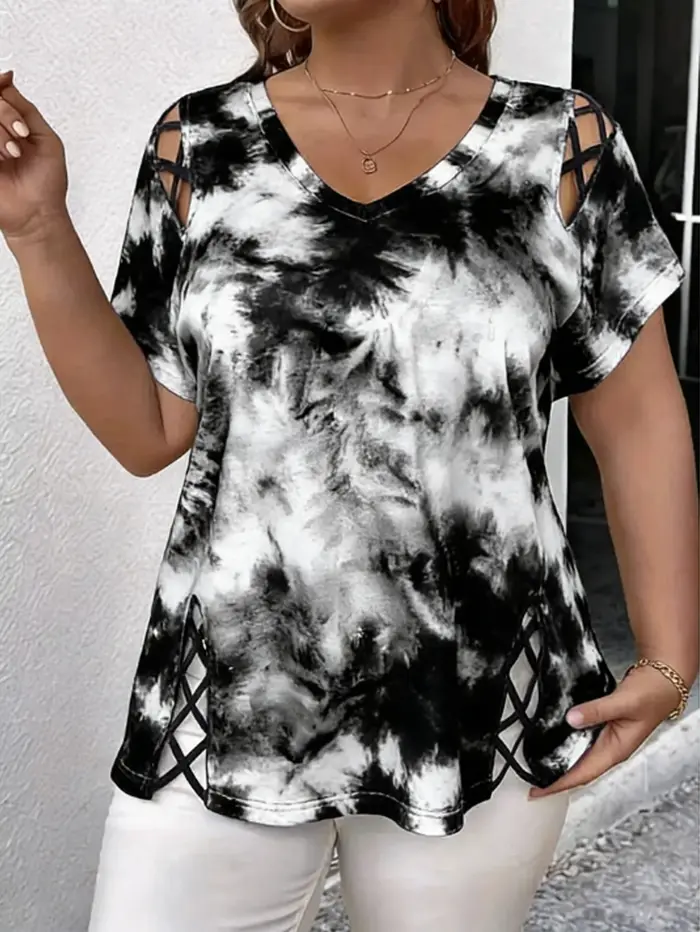 T-shirt Grande Taille Femme Été Manches Courtes Décontracté Ample Mode Pull Oversize
