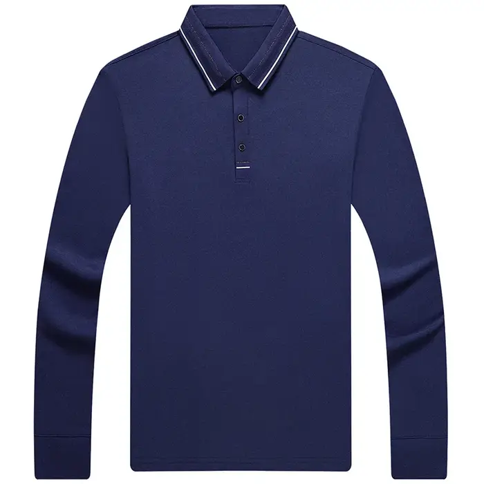 Polo à manches longues pour hommes d'âge moyen, printemps-automne