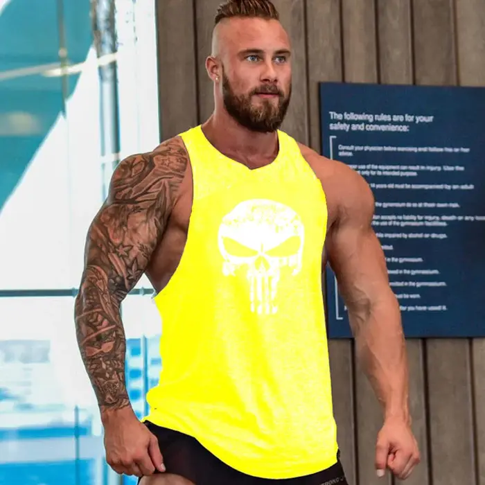 T-shirts de gymnastique bretelles homme Stringer chemise de Fitness