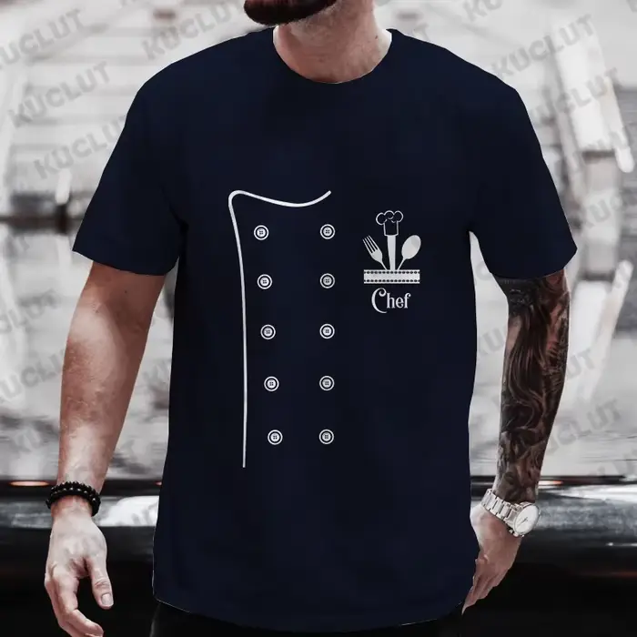 Drôle Chef t-shirt hommes à manches courtes cuisinier