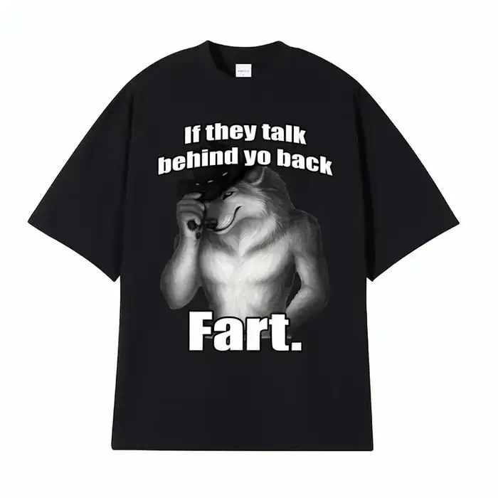 Si ils parlent derrière Yo dos pet loup littéralement moi drôle Meme Emo T-shirt vêtements pour hommes Harajuku rétro
