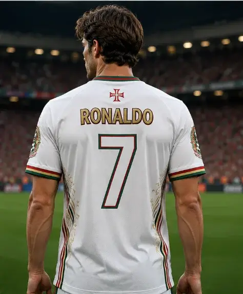 T-shirt de football Portugal 2026 à col en V, tendance rétro, mode urbaine, blanc, polyvalent, respirant, séchage rapide