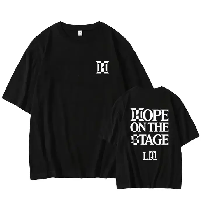 Hope on The Stage Street Kpop Fan Top Hommes Femmes T-Shirt J-HOPE LA World Tour Happy JIN Imprimé graphique O-cou Été