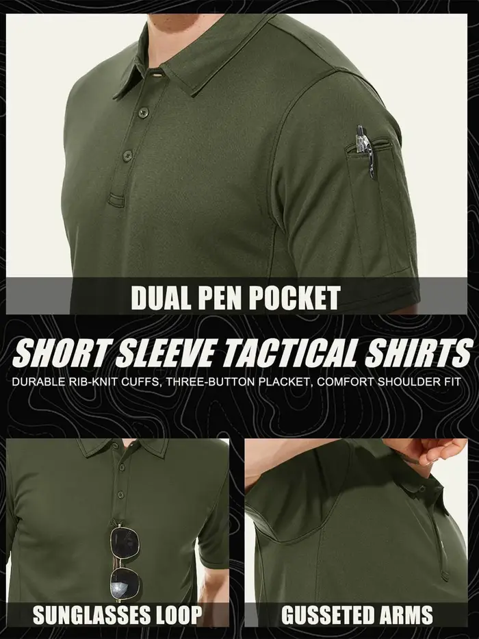 MAGCOMSEN Chemises polo pour hommes à manches courtes
