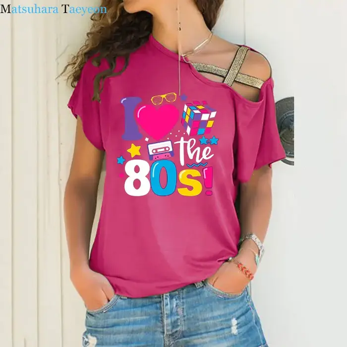 J'aime les 80 t-shirt pour les femmes fête drôle Vintage t-shirts meilleur cadeau hauts