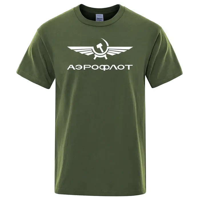 Aeroflot Aviation Russe Pilote aérospatial Aviateur T-Shirt hommes été coton à manches courtes mode vêtements décontractés T-Shirt ample