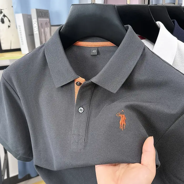 Marque de luxe 100% coton à manches courtes polo hommes haut de gamme poney broderie été confort affaires décontracté nouveau Paul T-shirt