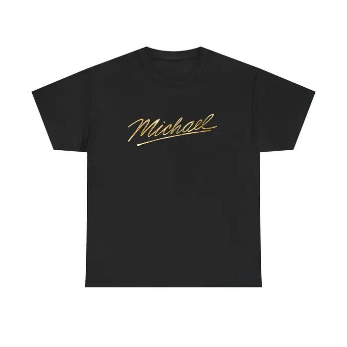 T-shirt Unisexe en Coton Oversize Streetwear avec Logo Doré du Film Biographique de Michael Jackson 