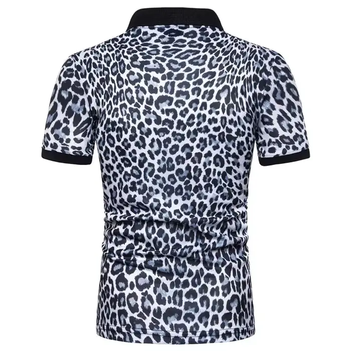 Polo à motif léopard pour hommes